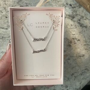 LC Lauren Conrad Silver 'Mini Mama' Necklace Set